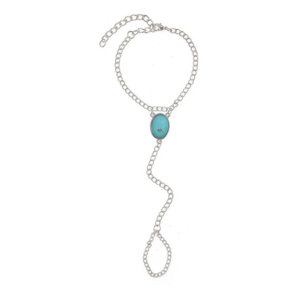 Turquoise Chain Ring Bracelet - Picture 3 of 8